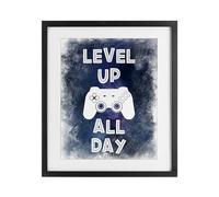 Stupell Industries Impression encadrée Level Up All Day Splash Gray sous verre, design par Marcus Prime, 40,6 x 33 cm