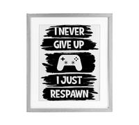 Stupell Industries Impression encadrée « Never Give Up Just Respawn » sous verre, design par Marcus Prime, 40,6 x 33 cm
