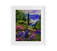 Stupell Industries Impression encadrée Sea Vista Garden Scene Gray sous verre, design par Lee Ann Zirbes, 21 x 17