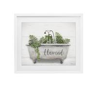 Stupell Industries Impression encadrée « Unwind Bath with Ferns Gray Under Glass », design par Lori Deiter, 17 x 21
