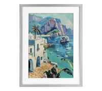 Stupell Industries In the Bay Nautical Coast Black Affiche encadrée sous verre, design par LSR Design Studio, 20 x 14 cm