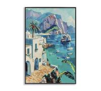 Stupell Industries In the Bay Nautical Coast Giclée Art encadré noir par LSR Design Studio, 61 x 40,6 cm