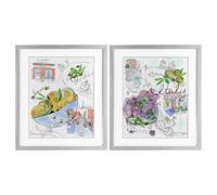 Stupell Industries Italy Travel Sketch Collection Lot de 2 impressions encadrées blanches sous verre par Susan Lugar, 53,3 x 43,2 cm