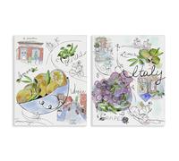 Stupell Industries Italy Travel Sketch Collection Lot de 2 toiles murales Motif Susan Lugar 50,8 x 40,6 cm