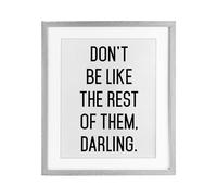 Stupell Industries Lettered and Lined Impression encadrée en bouleau avec inscription Don't Be Like The Rest Of Them 53,3 x 43,2 cm