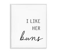 Stupell Industries Lettered and Lined Poster encadré Inscription Like Her Buns Noir 50,8 x 40,6 cm