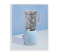 Stupell Industries LISH Creative, mixeur disco bleu rétro encadré blanc, 35,6 x 27,9 cm