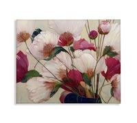 Stupell Industries Lush Haiku Toile murale Motif fleurs roses et blanches par Annabelle Hall 61 x 76 cm