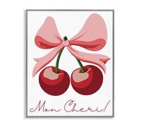 Stupell Industries Mon Cheri Noeud Cerises Blanc Encadré Giclée Art par Marcus Prime, 30 x 24 cm