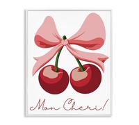 Stupell Industries Mon Cheri Noeud Cerises Noeud Encadré Art Giclée Art par Marcus Prime, 20 x 16 cm