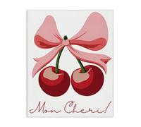 Stupell Industries Mon Cheri Toile murale Motif cerises et nœuds par Marcus Prime 50,8 x 40,6 cm