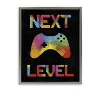 Stupell Industries Next Level Rainbow Splatter Gold Encadré Floater Toile murale Art, design par Marcus Prime, 21 x 17