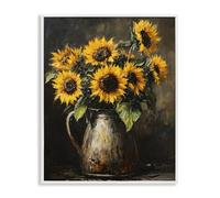 Stupell Industries Pichet de tournesol rustique encadré noir par Franklyn Gregory, 30 x 24 cm