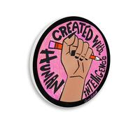 Stupell Industries Plaque murale circulaire créée avec l'intelligence humaine, design par Carrie Cantwell, 30,5 x 30,5 cm