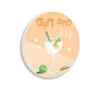 Stupell Industries Plaque murale circulaire Funky Gin Tonic par Anna Quach, 30,5 x 30,5 cm