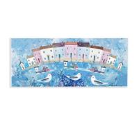 Stupell Industries Plaque murale en perspective incurvée de port de bord de mer, design par Clare Tupper, 7 x 17