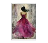 Stupell Industries Poster encadré After Midnight Girl in Gown White par Annabelle Hall - 45,7 x 30,5 cm