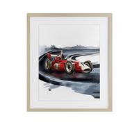 Stupell Industries Race Day F1 Voiture de bouleau encadrée sous verre, design par Christine Simpson Art, 53,3 x 43,2 cm