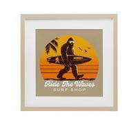 Stupell Industries Ride The Waves Surf Shop Affiche encadrée blanche sous verre, design par Jedco Brands Inc., 40,6 x 40,6 cm