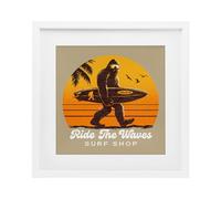Stupell Industries Ride The Waves Surf Shop Affiche encadrée noire sous verre, design par Jedco Brands Inc., 33 x 33 cm