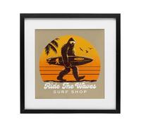 Stupell Industries Ride The Waves Surf Shop Impression encadrée grise sous verre, design par Jedco Brands Inc., 40,6 x 40,6 cm