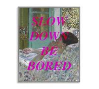 Stupell Industries Slow Down Be Bored Giclée encadrée noire classique par Lil' Rue, 50,8 x 40,6 cm