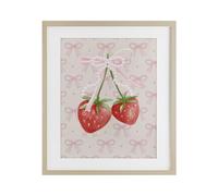 Stupell Industries Tableau encadré Arcs & Berries Strawberry Gray Under Glass, design by Jesse Keith, 21 x 17