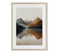 Stupell Industries Terracotta Reflection Abstract Landscape White Affiche encadrée sous verre, design par Petal Prints Design, 58,4 x 43,2 cm