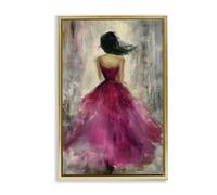 Stupell Industries Toile encadrée « After Midnight Girl in Gown Brown » - Motif Annabelle Hall - 78,7 x 53,3 cm