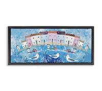 Stupell Industries Toile murale encadrée noire avec perspective de bord de mer, design par Clare Tupper, 35,6 x 78,7 cm