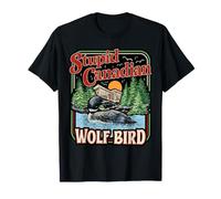 Stupid Canadian Wolf Bird Vintage Loon Wilderness Lake Cabane T-Shirt