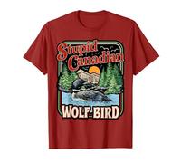 Stupid Canadian Wolf Bird Vintage Loon Wilderness Lake Cabane T-Shirt