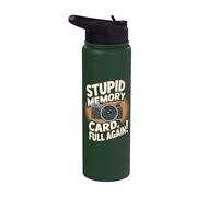 Stupid Memory Card Full Again - Drôle de photographe Stainless Steel Insulated Water Bottle