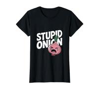 Stupid Onion - Restaurant de Cuisine drôle avec Un Chef Cuisinier T-Shirt Graphique avec Valeur, Femme, Noir, XS