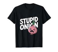 Stupid Onion - Restaurant de Cuisine drôle avec Un Chef Cuisinier T-Shirt Graphique avec Valeur, Homme, Noir, L