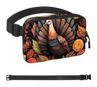 Stupid Turkey Leaves-493 Sac banane à bandoulière pour homme et femme, sac de ceinture pour voyage, marche, course, randonnée, cyclisme, multicolore, 4 x 23 x 15 cm, multicolore,