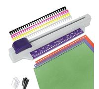 Sturdy Binding Machine, 30 Hole Punch 6 Sheet Capacity Hand Push A4 Paper Punch Binding Machine with 4 Loose Leaf Strips
