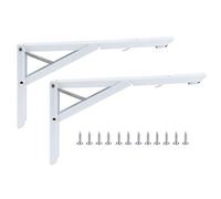 Sturdy Folding Brackets 2 Pack | 90 Degree Angle Metal Wall Shelf Support | Space - Saving Table Bracket for Kitchen / Workshop / RV