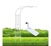 Sturdy Half Arch Garden Trellis for Climbing Plants Metal Arbor for Backyard Lawn Patio Courtyard Decoration 60-300cm Adjustable (White W220 x H240cm)