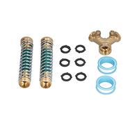 Sturdy Hose Splitter 2 Way | Brass Water Connector for High Pressure Gardens/Lawns/Patios | Leakproof Design with 6 Rubber Washers & Hose Protectors | 3/4 Inch NPT Thread