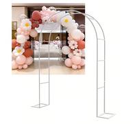 Sturdy Metal Garden Arch Trellis for Climbing Plants, Wedding Arch with Base, Weatherproof & Easy Assembly, Outdoor Decor - blanc, 120 x 220 cm (3,9 x 7,2 ft)