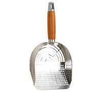 Sturdy Metal Poop Scooper Pelle à litière pour chat en acier inoxydable, outil pour déchets d'animaux domestiques, poignée ergonomique Sifting Scoop | Autorité de nettoyage pratique pour chatons et