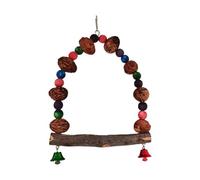Sturdy Parrot Perch, Parakeet Cage Accessory, 7.87x7.85x7.87 inches Compact Playground Stand with Rattan Ball, Perfect for Indoor Window Training, Nesting, and Roosting Comfort