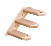 Sturdy Pet Climbing Steps, Wood and Jute Rope Wall Shelf, Space-Saving Stairway for Vertical Exercise, Indoor Play, Resting, Elevated Sleeping Support