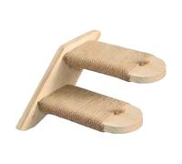 Sturdy Pet Climbing Steps, Wood and Jute Rope Wall Shelf, Space-Saving Stairway for Vertical Exercise, Indoor Play, Resting, Elevated Sleeping Support