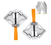 Sturdy Right Angle Clamp 90°,Single Handle 90 Degree Aluminum Alloy Clamp,Adjustable Woodworking Frame Clip for Assembly Alignment Welding Picture Framing (yellow,2pcs)