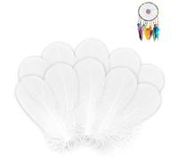 Sturiz 400pcs Plume Plumes Blanc Loisirs Creatifs Blanc Feathers Plume Decoration Naturel Blanc Plumes Décoration pour DIY Arts Crafts Costume Attrape-Rêves Masques de Décoration Mariage
