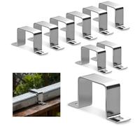 sturiz Lot de 10 colliers de serrage carrés en acier inoxydable 304 - 50 x 50 mm - Colliers de serrage U - Colliers de serrage d'angle - Collier de serrage carré pour portes d'entrée, fenêtres