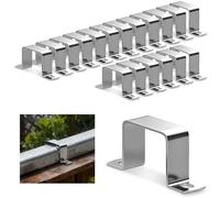 sturiz Lot de 20 colliers de serrage carrés en acier inoxydable 304 - 25 x 25 mm - Colliers de serrage U - Colliers de serrage d'angle - Collier de serrage carré pour portes d'entrée, fenêtres