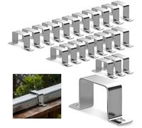 sturiz Lot de 24 colliers de serrage carrés en acier inoxydable 304 - 20 x 20 mm - Colliers de serrage U - Colliers de serrage d'angle - Collier de serrage carré pour portes d'entrée, fenêtres